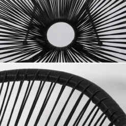 Set Van 2 Design Stoelen Ei-vormig - Acapulco Zwart - Stoelen 4 Poten Retro Design, Plastic Koorden, Binnen/buiten -Tuinmeubilair Verkoopwinkel 1200x1200 151