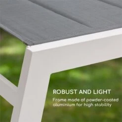 Blumfeldt Renazzo Lounge Ligstoel - Ligbed Voor De Tuin - Aluminium Tuinstoel - 6 Standen - Waterafstotend - Bekleding Van 70 % Pvc En 30 % Polyetheen - Grijs -Tuinmeubilair Verkoopwinkel 1200x1200 156