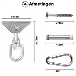 Luxe Ophangsysteem - 180° Schommelen, 360° Roteerbaar - Plafondhaak - Ophanghaak - Hangstoel Buiten - Hangstoel Binnen – Schommelstoel - Schommel - Bokszakken - RVS - Nederlandse Handleiding - 14 Luxe Ophangsysteem - 180° Schommelen, 360° Roteerbaar - Plafondhaak - Ophanghaak - Hangstoel Buiten - Hangstoel Binnen – Schommelstoel - Schommel - Bokszakken - RVS - Nederlandse Handleiding - -Tuinmeubilair Verkoopwinkel 1200x1200 16