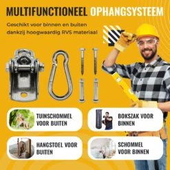 Itstrong® Plafondhaak Ophangsysteem Voor Binnen & Buiten – Ophanghaak Voor Bokszak – Schommel – Schommelstoel – Hangstoel - RVS -Tuinmeubilair Verkoopwinkel 1200x1200 184