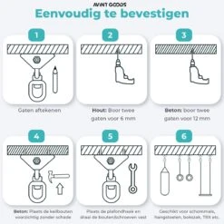 AVINT GOODS RVS Ophangsysteem Plafondhaak Bokszak – Schroefhaak & Ophanghaak Hangstoel – Muurhaak Binnen & Buiten - 550KG -Tuinmeubilair Verkoopwinkel 1200x1200 192