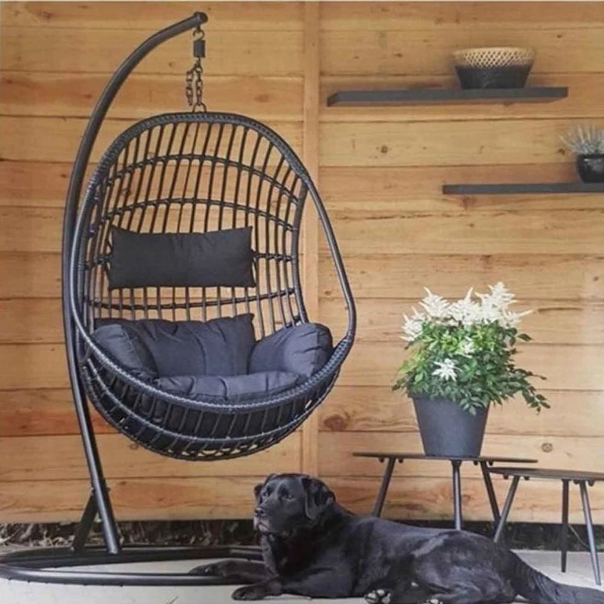 Hangstoel Sturdy Frame Zwart 8 Hangstoel Sturdy Frame Zwart - Afbeelding 8