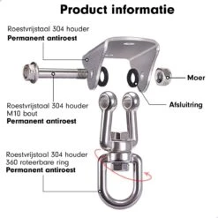 Luxe Ophangsysteem - 180° Schommelen, 360° Roteerbaar - Plafondhaak - Ophanghaak - Hangstoel Buiten - Hangstoel Binnen – Schommelstoel - Schommel - Bokszakken - RVS - Nederlandse Handleiding - 19 Luxe Ophangsysteem - 180° Schommelen, 360° Roteerbaar - Plafondhaak - Ophanghaak - Hangstoel Buiten - Hangstoel Binnen – Schommelstoel - Schommel - Bokszakken - RVS - Nederlandse Handleiding - -Tuinmeubilair Verkoopwinkel 1200x1200 21