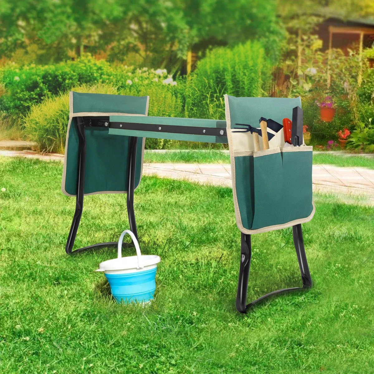 Uten - Kniebankje Tuin - Knie Steun - Tuinkruk Inklapbaar - Kniesteun Tuinieren - Kniekussen - Tot 150 Kg - Groen 9 Uten - Kniebankje Tuin - Knie Steun - Tuinkruk Inklapbaar - Kniesteun Tuinieren - Kniekussen - Tot 150 Kg - Groen - Afbeelding 9