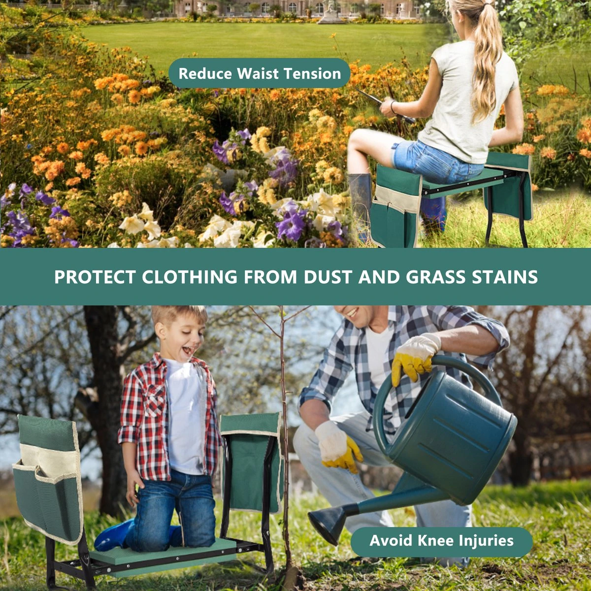 Uten - Kniebankje Tuin - Knie Steun - Tuinkruk Inklapbaar - Kniesteun Tuinieren - Kniekussen - Tot 150 Kg - Groen 12 Uten - Kniebankje Tuin - Knie Steun - Tuinkruk Inklapbaar - Kniesteun Tuinieren - Kniekussen - Tot 150 Kg - Groen - Afbeelding 12