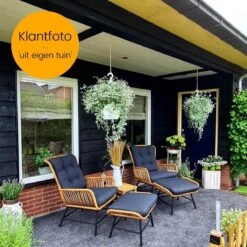 BUITEN Living Dex Wicker Loungestoel Tuin Incl. Wicker Voetenbank | Wicker + Aluminium | Bamboe Antraciet -Tuinmeubilair Verkoopwinkel 1200x1200 32