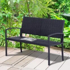 Outsunny Polyrotan Tuinbank 2-zits Parkbank Bank Staal Zwart 867-022 19 Outsunny Polyrotan Tuinbank 2-zits Parkbank Bank Staal Zwart 867-022 -Tuinmeubilair Verkoopwinkel 1200x1200 403