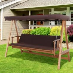 Outsunny Hollywoodschommel Hout Tuinschommel Schommelbank Ligfunctie 3 Personen 84A-185 -Tuinmeubilair Verkoopwinkel 1200x1200 408