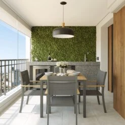 NATERIAL - Tuintafel Vierkant ORIS - 4 Personen - Houten Tafel 90x90 Cm - Aluminium - Met Houten Blad - Eucalyptus -Tuinmeubilair Verkoopwinkel 1200x1200 438