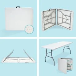LifeGoods Klaptafel - Inklapbaar - 70x180cm - Verstelbare Vouwtafel - Weerbestendig - Wit -Tuinmeubilair Verkoopwinkel 1200x1200 461