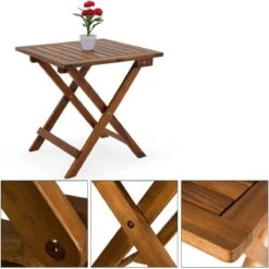 Merkloos EezyLife Houten Bijzettafel - 46x46x46cm - Acacia Hout - Tuintafel -Tuinmeubilair Verkoopwinkel 1200x1200 465