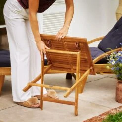 Merkloos EezyLife Houten Bijzettafel - 46x46x46cm - Acacia Hout - Tuintafel -Tuinmeubilair Verkoopwinkel 1200x1200 466