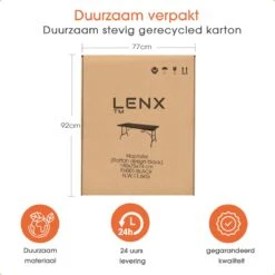 Lenx Klaptafel - Inklapbare Tafel - Opvouwbare Tuintafel - Vouwtafel - Inclusief Handvat En 2 Tafelkleden - 180x75x74cm - 6 Tot 8 Personen -Tuinmeubilair Verkoopwinkel 1200x1200 484