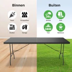 LifeGoods Klaptafel - Inklapbaar - 180 Cm - 6 Tot 8 Personen - Zwart -Tuinmeubilair Verkoopwinkel 1200x1200 493