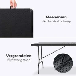 LifeGoods Klaptafel - Inklapbaar - 180 Cm - 6 Tot 8 Personen - Zwart -Tuinmeubilair Verkoopwinkel 1200x1200 495
