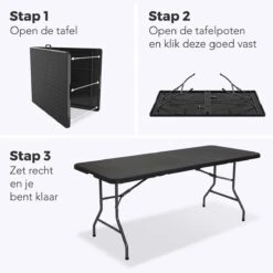 LifeGoods Klaptafel - Inklapbaar - 180 Cm - 6 Tot 8 Personen - Zwart -Tuinmeubilair Verkoopwinkel 1200x1200 496