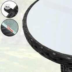 Casaria Polyrattan Bijzettafel 80cm Rond - 5mm Veiligheidsglas – Zwart 14 Casaria Polyrattan Bijzettafel 80cm Rond - 5mm Veiligheidsglas – Zwart -Tuinmeubilair Verkoopwinkel 1200x1200 522