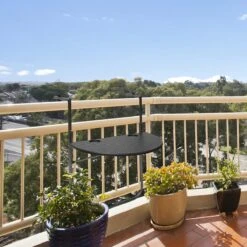 Relaxdays Balkontafel Inklapbaar, Balkon Tafel Rotan, Hangtafel Reling - Zwart -Tuinmeubilair Verkoopwinkel 1200x1200 525