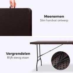 LifeGoods Klaptafel - Inklapbaar - 180 Cm - 6 Tot 8 Personen - Bruin 14 LifeGoods Klaptafel - Inklapbaar - 180 Cm - 6 Tot 8 Personen - Bruin -Tuinmeubilair Verkoopwinkel 1200x1200 571