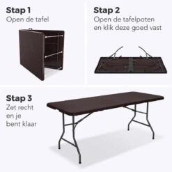 LifeGoods Klaptafel - Inklapbaar - 180 Cm - 6 Tot 8 Personen - Bruin 15 LifeGoods Klaptafel - Inklapbaar - 180 Cm - 6 Tot 8 Personen - Bruin -Tuinmeubilair Verkoopwinkel 1200x1200 572