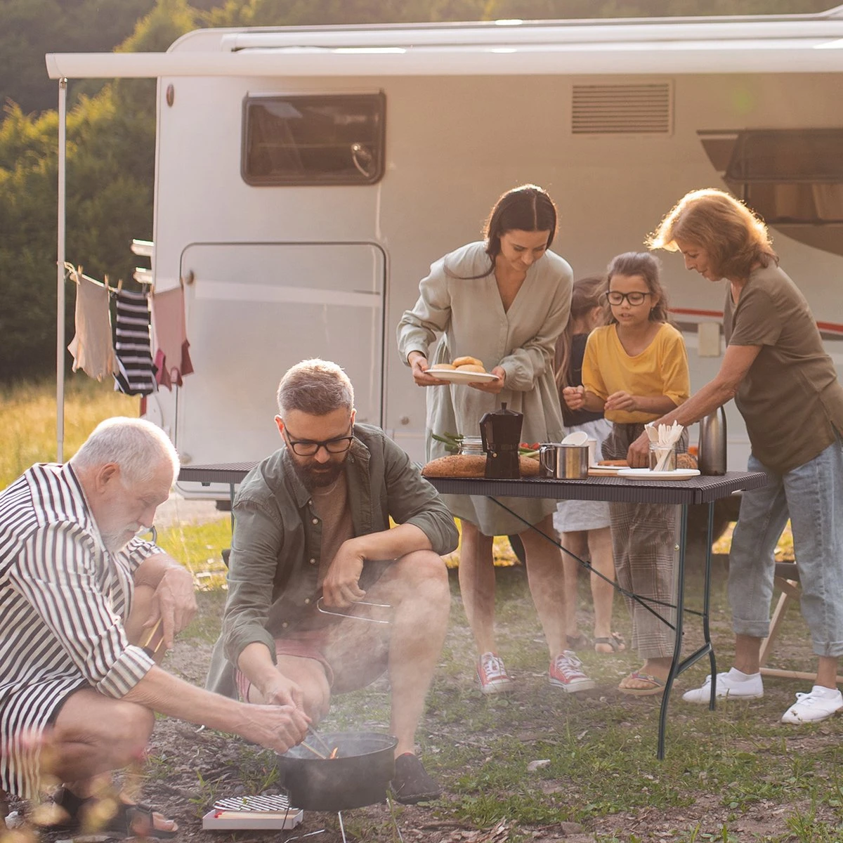 LifeGoods Klaptafel - Inklapbaar - 180 Cm - 6 Tot 8 Personen - Bruin 10 LifeGoods Klaptafel - Inklapbaar - 180 Cm - 6 Tot 8 Personen - Bruin - Afbeelding 10