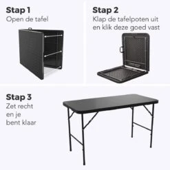 LifeGoods Klaptafel - Inklapbaar - 120 Cm - 4 Personen - Zwart -Tuinmeubilair Verkoopwinkel 1200x1200 581