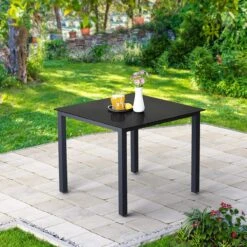 Casaria – Tuintafel – Aluminium – 90x90x75cm –Antraciet -Tuinmeubilair Verkoopwinkel 1200x1200 597