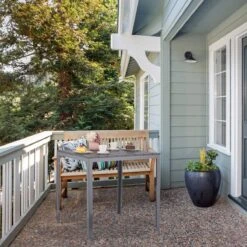 Relaxdays Tuintafel Vierkant - Grijze Buitentafel - Eettafel Tuin - Moderne Balkontafel -Tuinmeubilair Verkoopwinkel 1200x1200 602