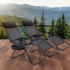 LifeGoods Opvouwbare Tuinstoelen - Verstelbaar Zonnescherm - 2 Stuks - 30°-90° Verstelbaar - Metaal - Zwart -Tuinmeubilair Verkoopwinkel 1200x1200 61