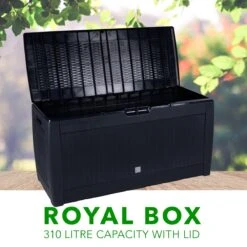 Opbergbox 310L UV-Bestendig Weerbestendig Wielen Tuinbox Rotan-look Antraciet -Tuinmeubilair Verkoopwinkel 1200x1200 622