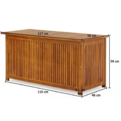 Casaria Opbergbox Acacia Hout – Weerbestendig 115cm - Bruin -Tuinmeubilair Verkoopwinkel 1200x1200 636