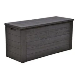 Merkloos Woody Tuin Opbergbox - 324 Liter 45x120x60 Cm - Tuinkussenbox - Antraciet/bruin -Tuinmeubilair Verkoopwinkel 1200x1200 660