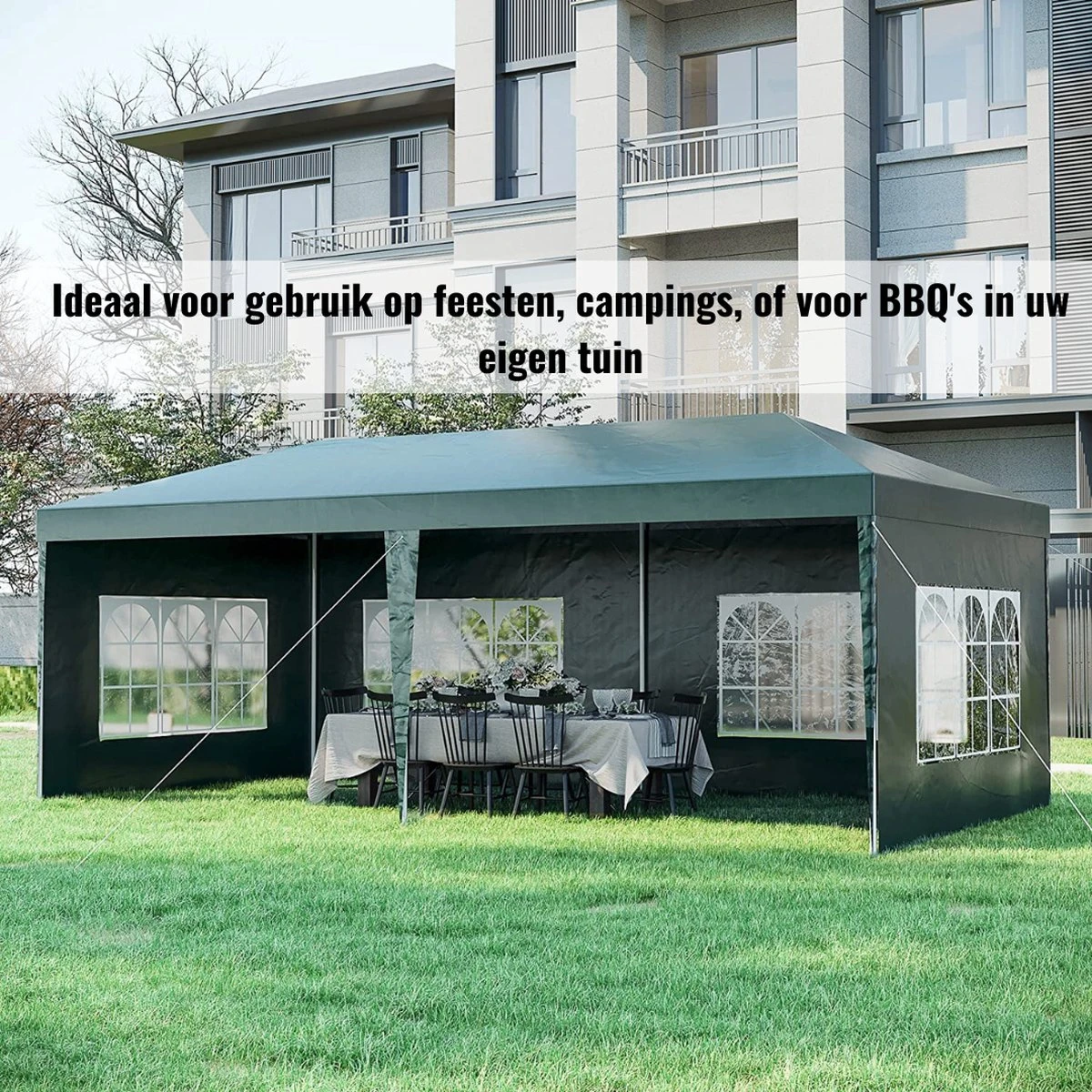 Merkloos Partytent - Paviljoen Opvouwbaar - Easy Up Tuintent Met Zijpanelen - Groen/ 6m X 3m/ 120g/m² 7 Merkloos Partytent - Paviljoen Opvouwbaar - Easy Up Tuintent Met Zijpanelen - Groen/ 6m X 3m/ 120g/m² - Afbeelding 7