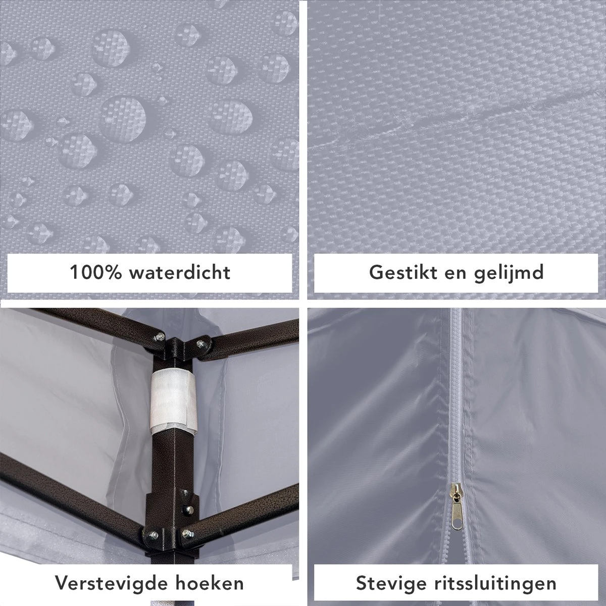 LifeGoods Partytent - 3x3 M - Zijwanden - Easy Up - Opvouwbaar - Waterdicht - Draagtas Met Wieltjes - Donkergrijs 9 LifeGoods Partytent - 3x3 M - Zijwanden - Easy Up - Opvouwbaar - Waterdicht - Draagtas Met Wieltjes - Donkergrijs - Afbeelding 9