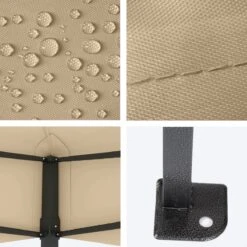 LifeGoods Partytent - 3x4.5 M - Zijwanden - Easy Up - Opvouwbaar - Waterdicht - Draagtas Met Wieltjes - Beige -Tuinmeubilair Verkoopwinkel 1200x1200 745