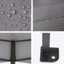 LifeGoods Partytent - 3x4.5 M - Zijwanden - Easy Up - Opvouwbaar - Waterdicht - Draagtas Met Wieltjes - Donkergrijs -Tuinmeubilair Verkoopwinkel 1200x1200 801