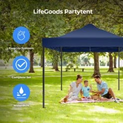 LifeGoods Partytent - 3x4.5 M - Easy Up - Opvouwbaar - Waterdicht - Draagtas Met Wieltjes - Donkerblauw 12 LifeGoods Partytent - 3x4.5 M - Easy Up - Opvouwbaar - Waterdicht - Draagtas Met Wieltjes - Donkerblauw -Tuinmeubilair Verkoopwinkel 1200x1200 808