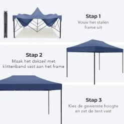 LifeGoods Partytent - 3x4.5 M - Easy Up - Opvouwbaar - Waterdicht - Draagtas Met Wieltjes - Donkerblauw 15 LifeGoods Partytent - 3x4.5 M - Easy Up - Opvouwbaar - Waterdicht - Draagtas Met Wieltjes - Donkerblauw -Tuinmeubilair Verkoopwinkel 1200x1200 811