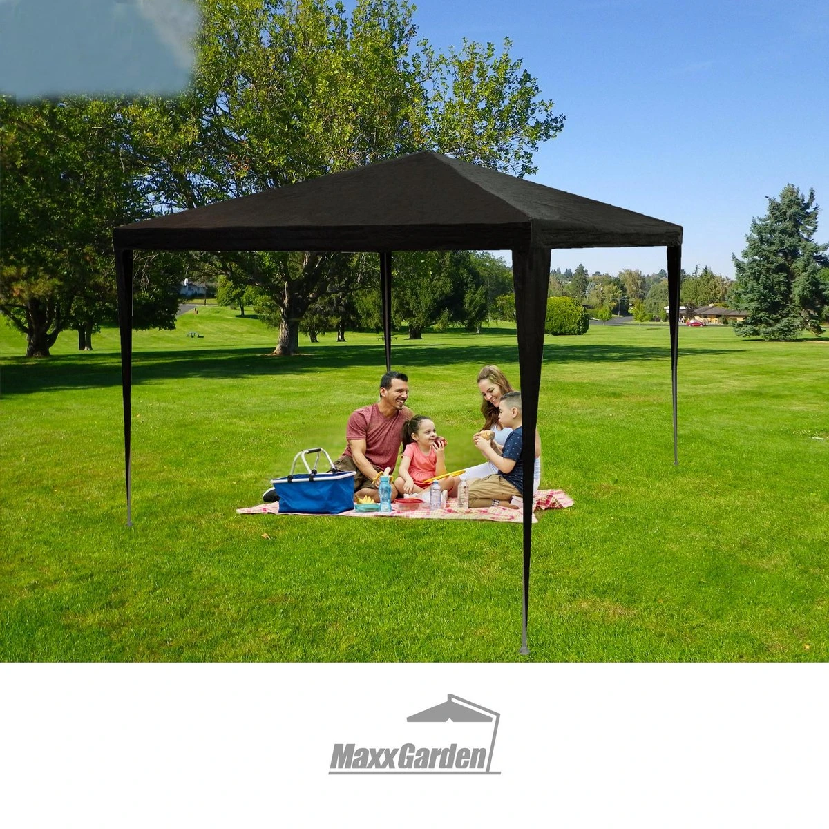 MaxxGarden Partytent - Paviljoen - 3x3 - Waterdicht - Zwart 6 MaxxGarden Partytent - Paviljoen - 3x3 - Waterdicht - Zwart - Afbeelding 6