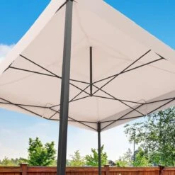 LifeGoods Partytent - 3x3 M - Easy Up - Opvouwbaar - Waterdicht - Draagtas Met Wieltjes - Beige -Tuinmeubilair Verkoopwinkel 1200x1200 838