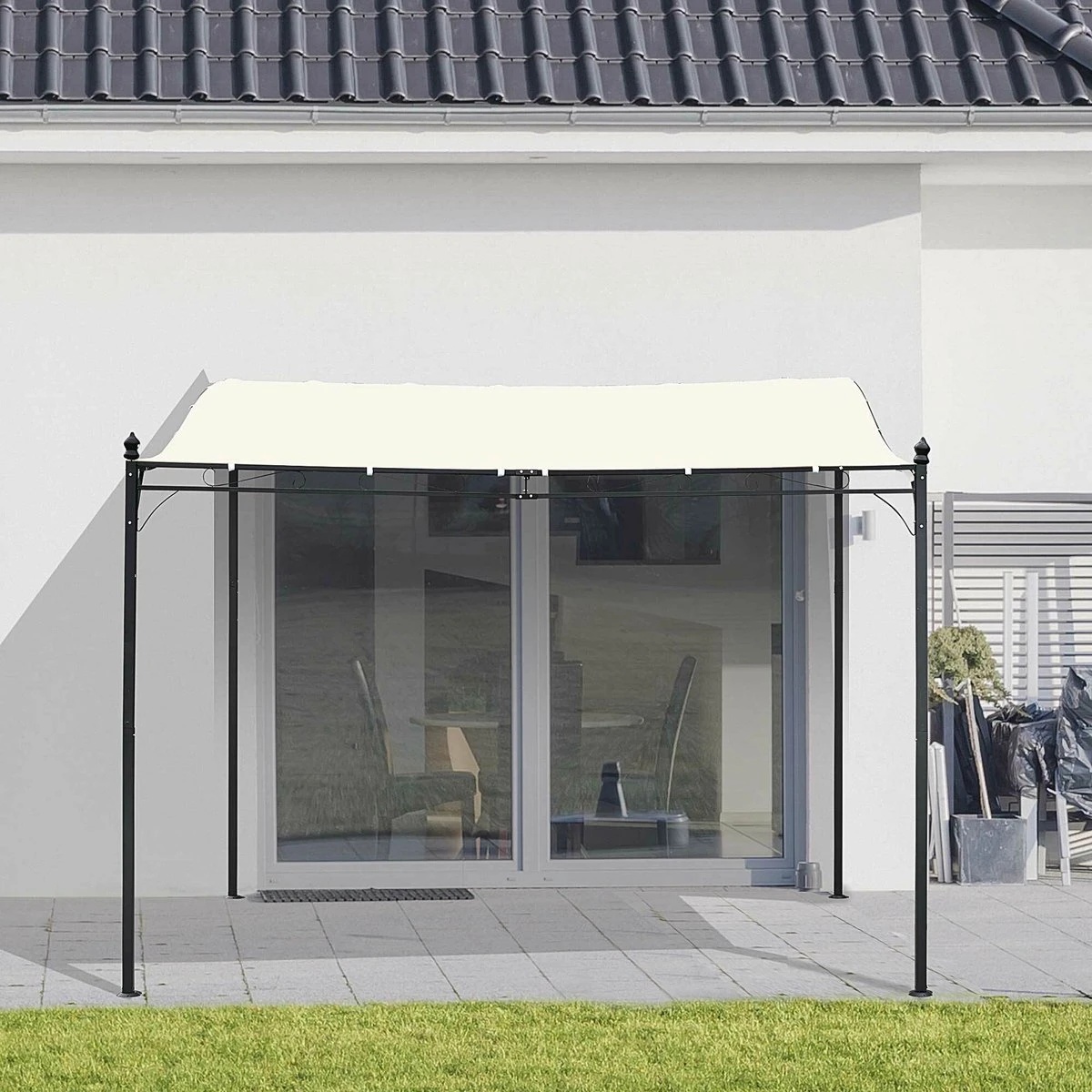 Outsunny Pergola Partytent Paviljoen Overkapping Tent Metaal Crème 297x297 Cm 84C-038 9 Outsunny Pergola Partytent Paviljoen Overkapping Tent Metaal Crème 297x297 Cm 84C-038 - Afbeelding 9