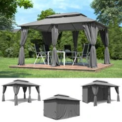 El Jardin - Partytent - 4x3 - Waterdicht Dak - Wanden - Solar - Antraciet Paviljoen 9 El Jardin - Partytent - 4x3 - Waterdicht Dak - Wanden - Solar - Antraciet Paviljoen -Tuinmeubilair Verkoopwinkel 1200x1200 888