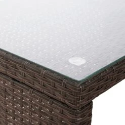 Teamson Home 3-Delig Hoek Loungeset - Tuinmeubelen - Tuinbank - Omvat Tafel En Kussens - Rotan - Bruin/Wit -Tuinmeubilair Verkoopwinkel 1200x1200 972