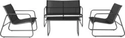 909 Outdoor Tuinset Camilla - 4-delig - Dubbele Zitbank - 2 Stoelen - Tafel - Stalenframe -Tuinmeubilair Verkoopwinkel 1200x369