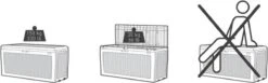 Keter Samoa Opbergbox - 270 L - 117x45x57 Cm - Grafiet -Tuinmeubilair Verkoopwinkel 1200x374