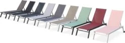 ELSA - Set Van 2 Ligstoelen Van Aluminium En Textileen, Ligbed Multipositioneel Met Wieltjes, Kleur Antraciet/donkergrijs -Tuinmeubilair Verkoopwinkel 1200x418 3