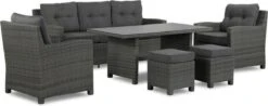 New Castle Stoel-bank Dining Loungeset 6-delig Antraciet -Tuinmeubilair Verkoopwinkel 1200x475