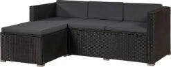 Polyrotan Loungeset Punta Cana L - Zwart -Tuinmeubilair Verkoopwinkel 1200x478