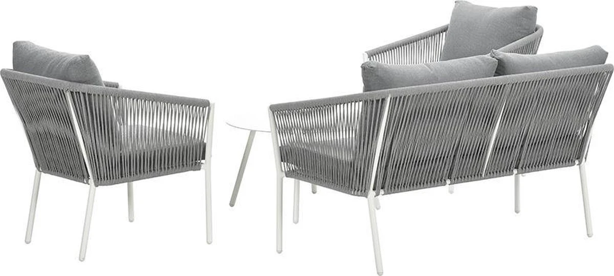 Garden Impressions Fleurie Loungeset 4-delig - Rope - Mat Wit/ Licht Grijs 6 Garden Impressions Fleurie Loungeset 4-delig - Rope - Mat Wit/ Licht Grijs - Afbeelding 6