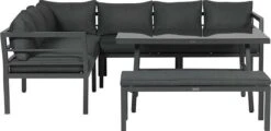 Blakes Lounge Diningset - 4 Delig - Donker Grijs -Tuinmeubilair Verkoopwinkel 1200x583